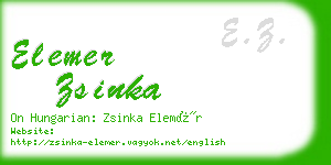 elemer zsinka business card